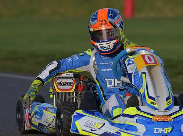 Kart driver Matthew Higgins in race gear